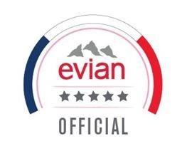 Trademark EVIAN OFFICIAL + MOUNTAINS (STAMP)