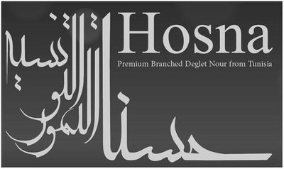 Trademark HOSNA PREMIUM BRANCHED DEGLET NOUR FROM TUNISIA with Arabic Characters