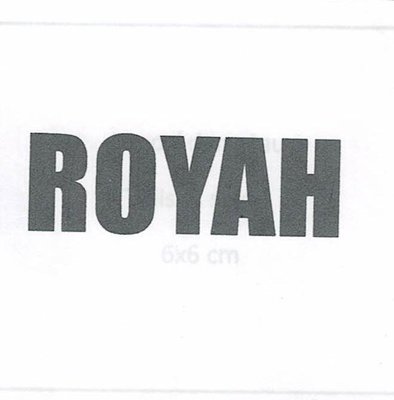 Trademark ROYAH