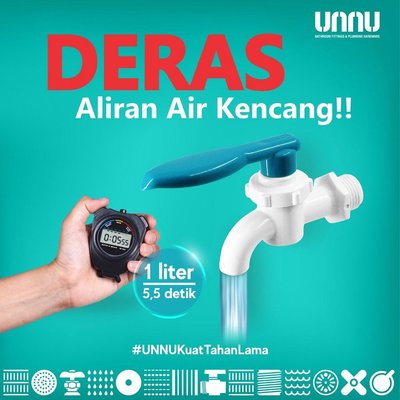 Trademark LOGO + unnu BATHROOM FITTINGS & PLUMBING HARDWARE DERAS Aliran Air Kencang!!
#UNNUKuatTahanLama