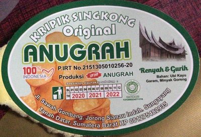 Trademark Keripik Singkong ANUGRAH