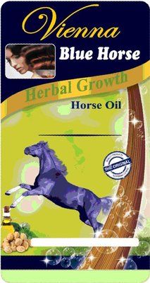 Trademark Vienna Blue Horse Herbal Growth Horse Oil + Logo