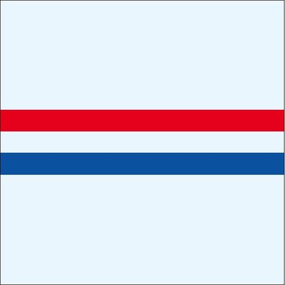 Trademark Garis Dua Warna Merah dan Biru