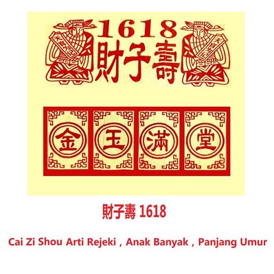 Trademark Cai Zi Shou 1618 + Tulisan Kanji + Lukisan