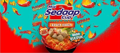 Trademark MIE SEDAAP CUP RAWIT BINGIT RASA BASO BLEDUK dan Logo