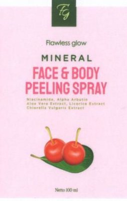 Trademark FLAWLESS GLOW MINERAL FACE & BODY PEELING SPRAY