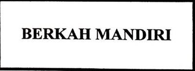 Trademark BERKAH MANDIRI