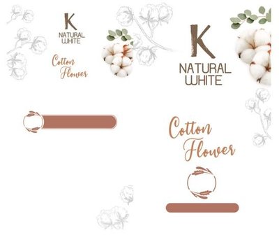 Trademark K NATURAL WHITE + Lukisan COTTON FLOWER