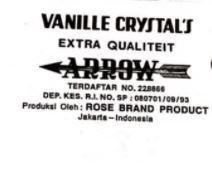 Trademark ARROW VANILLE CRYSTAL`S