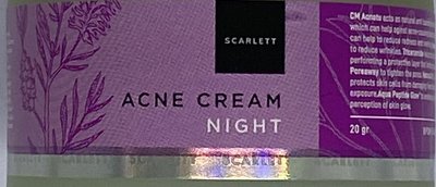 Trademark SCARLETT ACNE CREAM NIGHT