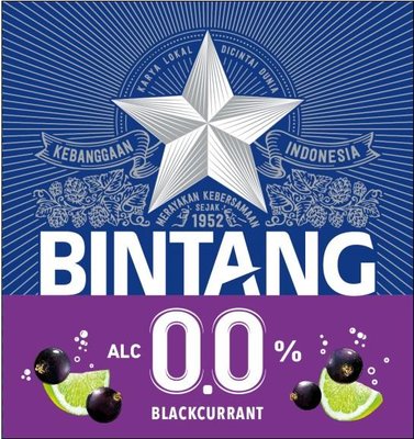 Trademark Bintang 0.0 Blackcurrant Label (in colour)