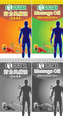 Trademark HURIX'S MASSAGE OIL WITH GAMAT PLUS DAN HURUF KANJI