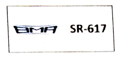 Trademark BMA SR-617