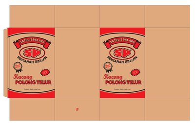 Trademark Tulisan "SP" di dalam bentuk oval, di atasnya terdapat tulisan "Satelit Palapa", di bawahnya terdapat
tulisan "Kacang Polong Telur"