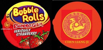 Trademark Bubble Rolls Seriously Strawberry – Chen Liang Ji dan logo naga imajinatif