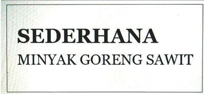 Trademark SEDERHANA MINYAK GORENG SAWIT