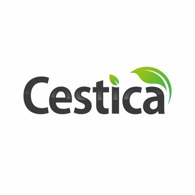 Trademark tulisan "Cestica : diawali dengan huruf besar "C" dan ada simbol daun hijau diatas huruf "i" serta ada
simbol hijau yang terbentang diatas huruf "c" sampai samping huruf "a"