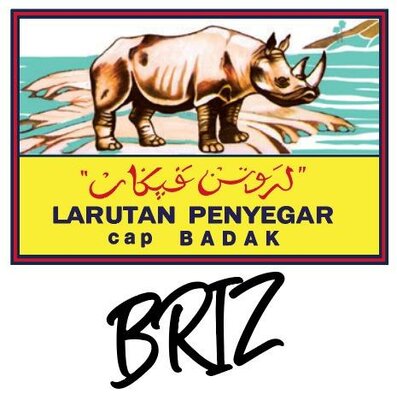 Trademark Larutan Penyegar Cap Badak BRIZ dan gambar