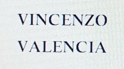 Trademark VINCENZO VALENCIA