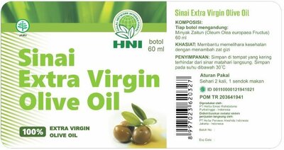 Trademark SINAI EXTRA VIRGIN OLIVE OIL