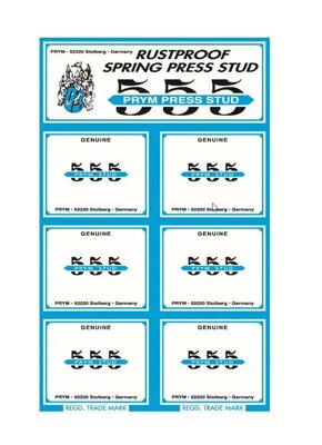 Trademark Press Fastener Card Prym 555