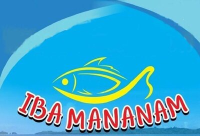 Trademark iba mananam memiliki karakter dengan gambar ikan dan latar berwarna biru laut, kuning dan merah