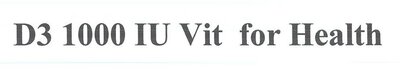 Trademark D3 1000 IU Vit for Health