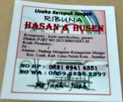 Trademark HASAN HUSEN RIBUNA