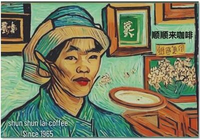 Trademark SHUN SHUN LAI COFFEE Since 1965 + Lukisan