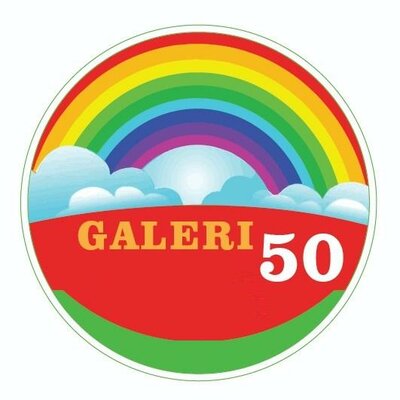 Trademark GALERI 50 dan logo lukisan rainbow