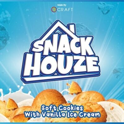 Trademark Snack Houze Soft Cookies With Vanilla Ice Cream dan Logo