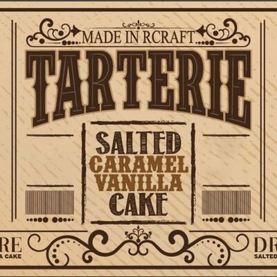 Trademark Tarterie Salted Caramel Vanilla Cake dan Logo