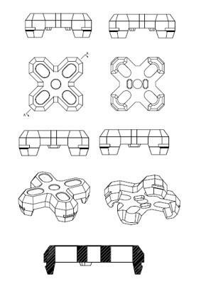 Trademark 3D Wave-Dissipating and Foot Protection Block