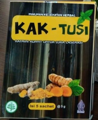 Trademark Minuman Kesehatan Herbal KAK-TUSI (Katmini Kunyit untuk Luka Laserasi)