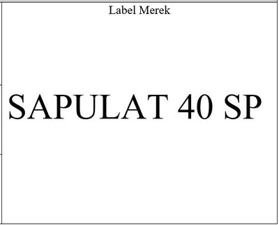 Trademark SAPULAT 40 SP