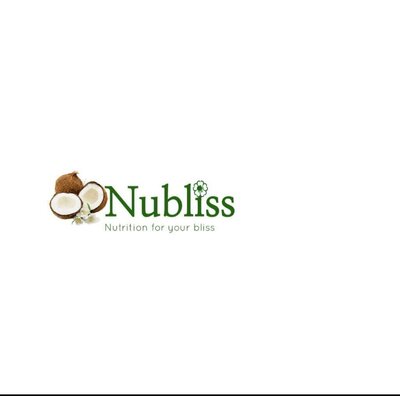 Trademark Kata Nubliss, quotes Nutrition for your bliss dan gambar kelapa bunga