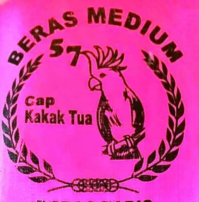 Trademark beras medium 57 cap kakak tua