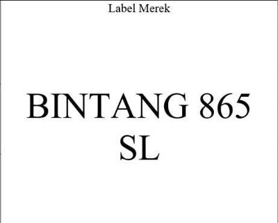 Trademark BINTANG 865 SL