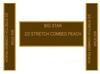 Trademark BIG STAR 2/2 STRETCH COMBED PEACH + LOGO