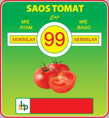 Trademark Saos Tomat Cap 99 Sembilan Sembilan SBP Mie Ayam Mie Baso + Gambar/Logo