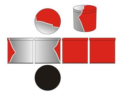 Trademark Kotak penyimpanan berbentuk silinder tiga dimensi