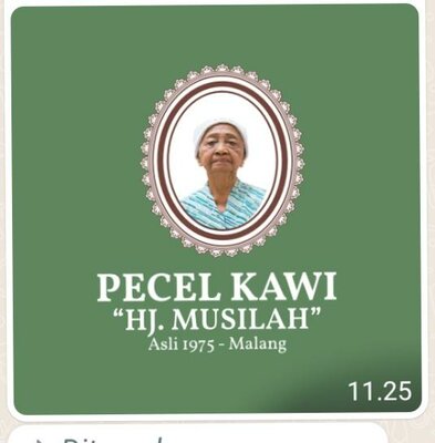 Trademark LUKISAN HJ. MUSILAH PECEL KAWI Asli 1975 - Malang