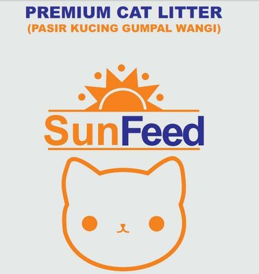 Trademark PREMIUM CAT LITTER SUNFEED PASIR KUCING GUMPAL WANGI + LOGO