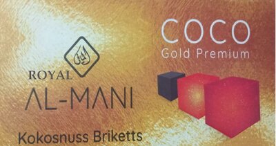 Trademark ROYAL AL-MANI Kokosnuss Briketts Coco Gold Premium + LUKISAN