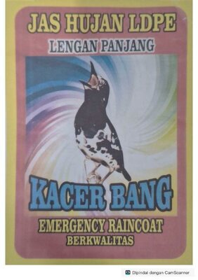 Trademark Jas Hujan LDPE Lengan Panjang Kacer Bang Emergency Raincoat Berkwalitas + GAMBAR