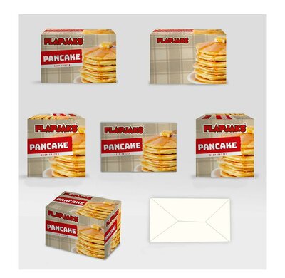 Trademark 3 DIMENSI KEMASAN FLAPJAKS PANCAKE + Lukisan