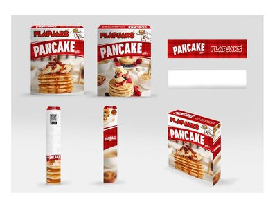 Trademark 3 DIMENSI KEMASAN FLAPJAKS PANCAKE Mix + Lukisan