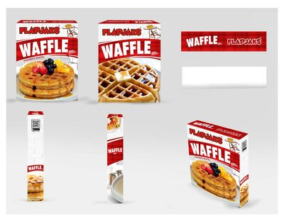 Trademark 3 DIMENSI KEMASAN FLAPJAKS WAFFLE Mix + Lukisan