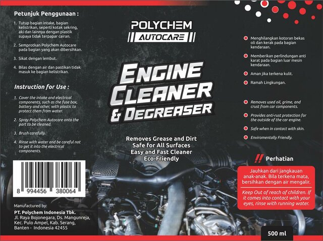 Trademark ENGINE CLEANER & DEGREASER = produk perawatan mesin otomotif (POLYCHEM AUTOCARE
ENGINE CLEANER & DEGREASER + LOGO)