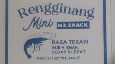 Trademark Rengginang Mini MZ (Rengginang Mini MZ SNACK Rasa Terasi Gurih, Enak, Sedap & Lezat + LOGO)